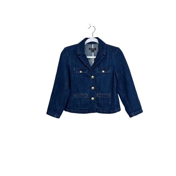 J. Crew Denim Blazer-Jacket in resin wash Size 00 NWT - Picture 8 of 11